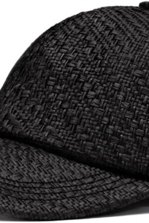 Retro Straw Baseball Cap Mens Straw Cap Breathable Summer Paperstraw Crochet Baseball Hat Ballcap for Men Women