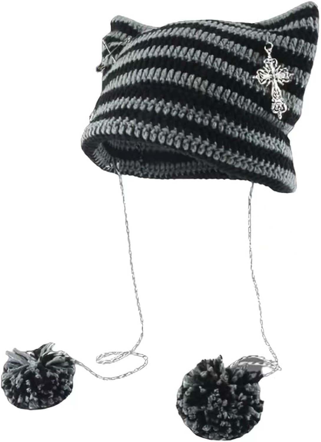 Beanies Crochet Knitted Hats for Women Girls Fox Cat Ear Goth Accessories Clothes