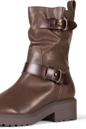 Women Mid Calf Cropped Biker Boot