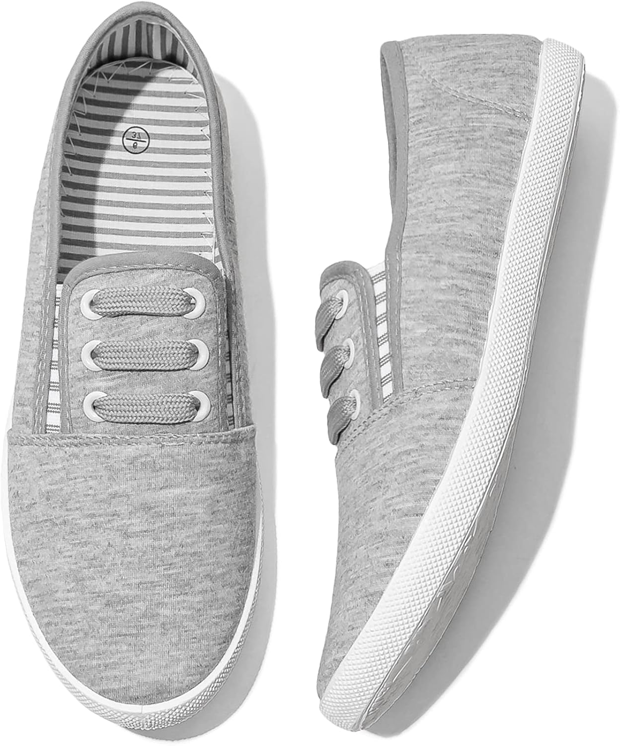 Women Canvas Slip on Sneakers Casual Slip on Walking Shoes Women Tennis Shoes Flat Dress Shoes Non Slip Work Shoes
