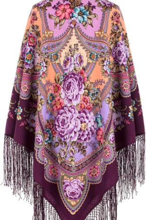 Shawl 100% Wool 58x58 inches  Scarf 148x148 cm Huge Wrap silk tassels fringe