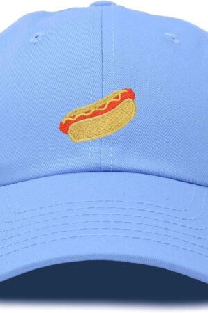 Hot Dog Hat Embroidered Mens Womens Baseball Cap