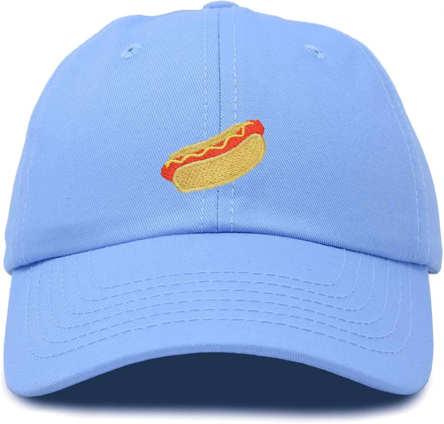Hot Dog Hat Embroidered Mens Womens Baseball Cap