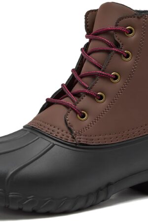 Waterproof Boots for Men - Insulated Warm Mens Duck Boots, Black or Brown, Medium and Extra Wide Width - Winter, Snow or Rain Boots Men