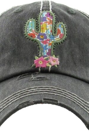 Distressed Vintage Baseball Cap - Embroidered Patch Women's Hat - Holiday, Lifestyle & Patriotic Designs