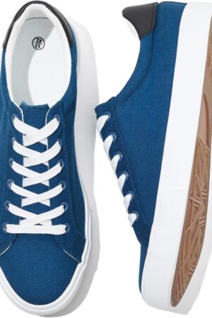 Mens White Canvas Shoes Fashion Low Top Canvas Sneakers Casual Tennis Shoes Lace-Up Walking Shoes for Men