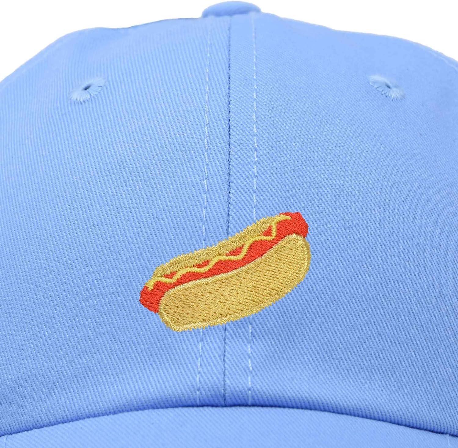 Hot Dog Hat Embroidered Mens Womens Baseball Cap - Image 2