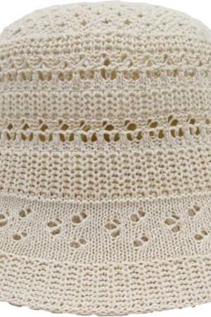 Straw Hats for Women Bucket Hat Packable Sun Hats for Women Woven Knitted Beach Hat Travel Crochet Hat
