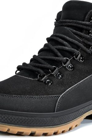Men's Snow Boots Lightweight Waterproof Winter Boots Fur Lined Anti-slip Cold Weather Shoes