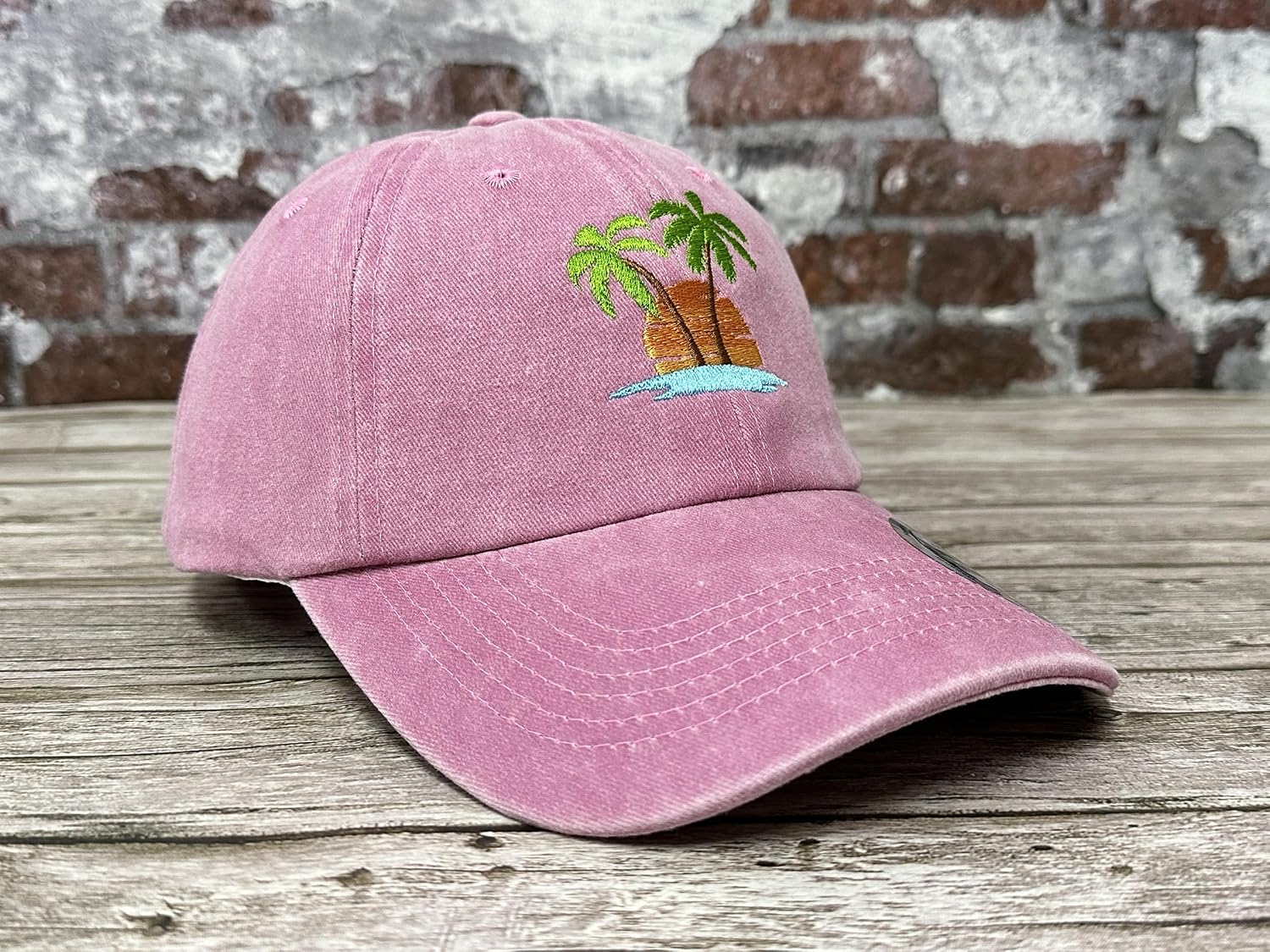 Embroidered Palm Tree Hats for Men Women - Image 2
